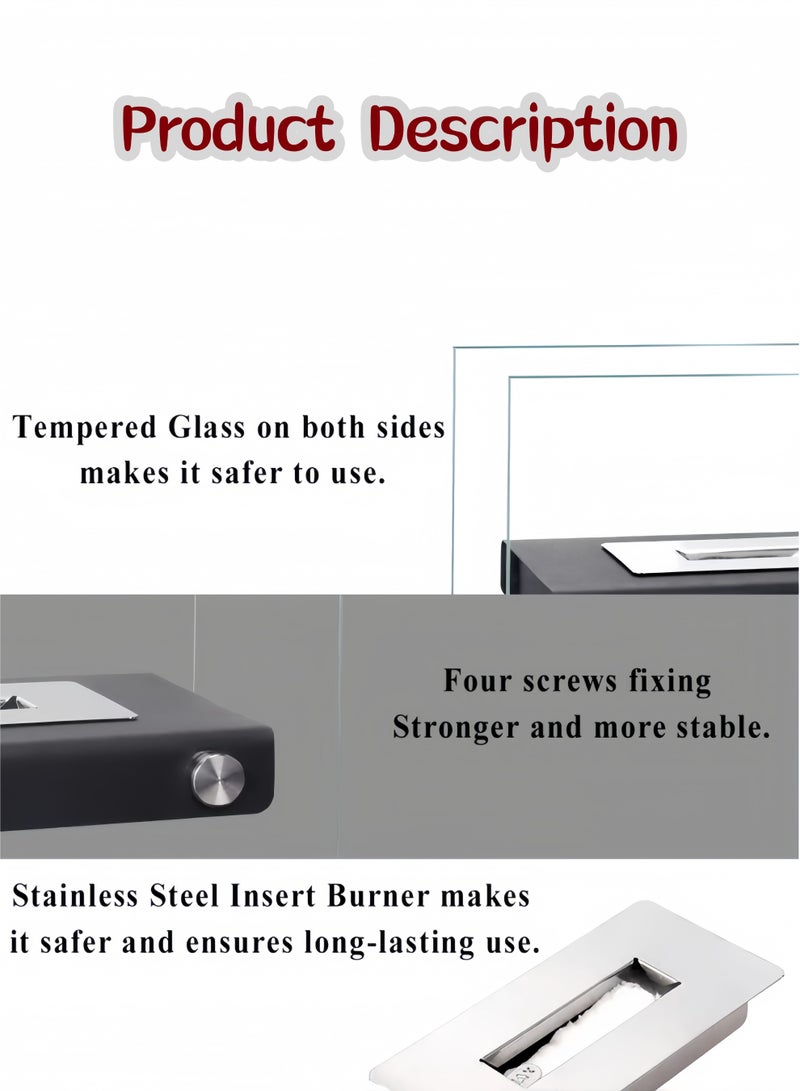 Portable Indoor & Outdoor Tabletop Fire Pit with Dancing Flames, Modern Design, and Robust Steel Base - Image 4
